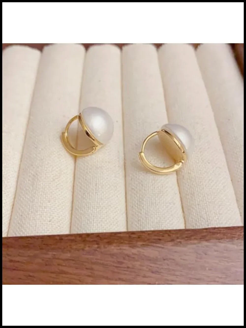 14K Gold Plated Pearl Hoop Earrings for Women Dainty Statement Jewelry Gift